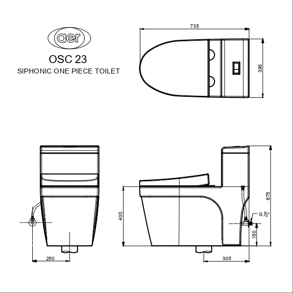 Detail ukuran OSC 23 AER