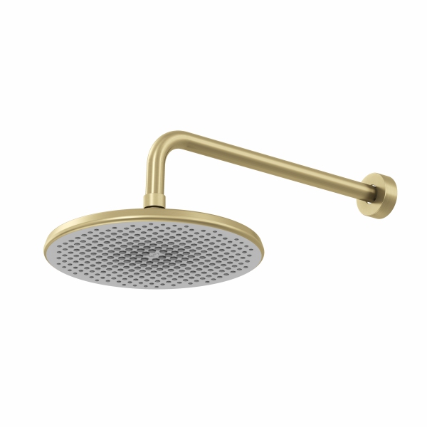 AER Wall Shower WS 27 BGW Brushed Gold Head with Pipe