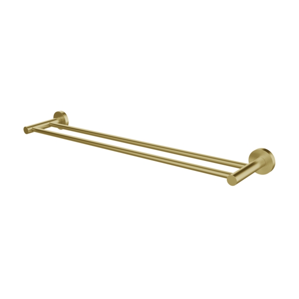 AER ACS 01-02 BG premium dual rail stainless steel towel holder matte gold close up