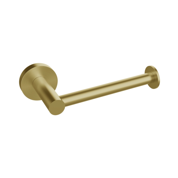 AER ACS 01-09 BG minimalist stainless steel toilet roll dispenser brushed gold close up
