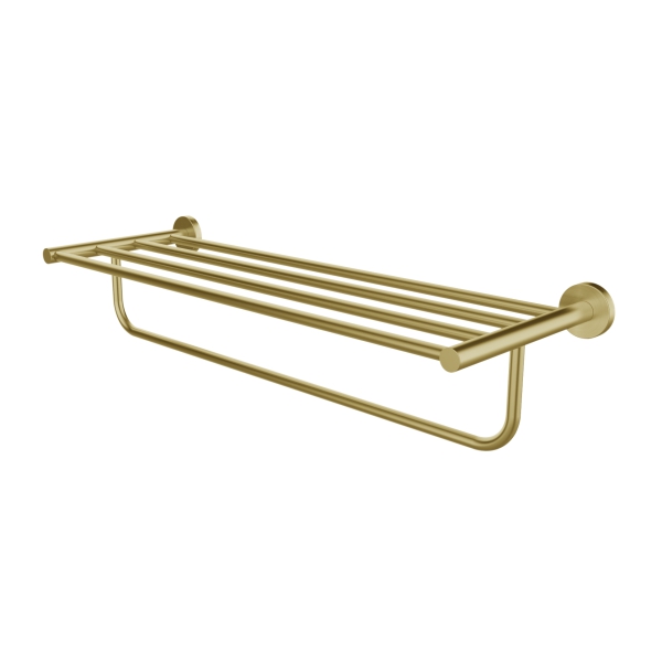 AER ACS 01-16B BG luxury stainless steel multi tier hotel towel rack matte gold close up