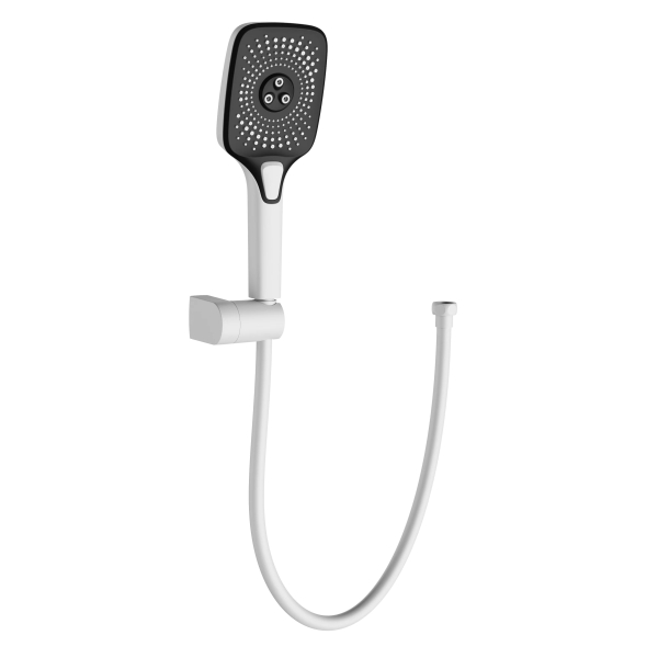 AER JSH 4 - 3PW minimalist white premium ABS hand shower with matching holder