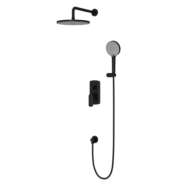 AER Mixer Concealed Faucet Set MSC - 02 BL matte black rain shower and hand shower