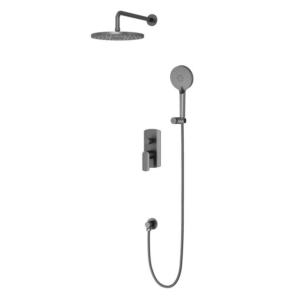 AER Mixer Concealed Faucet Set Gun Metal MSC - 02 GM luxury rain shower and hand shower combo