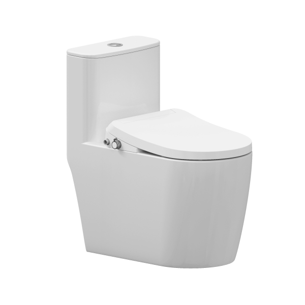 ER Siphonic One Piece Toilet Smart Seat Cover OSC - 05 E White Finished