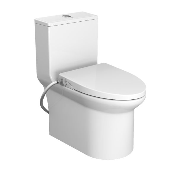 AER Siphonic One Piece Toilet Smart Seat Cover OSC - 14 E White Finished