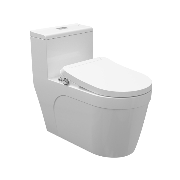 AER Siphonic One Piece Toilet Smart Seat Cover OSC - 23 E White Finished