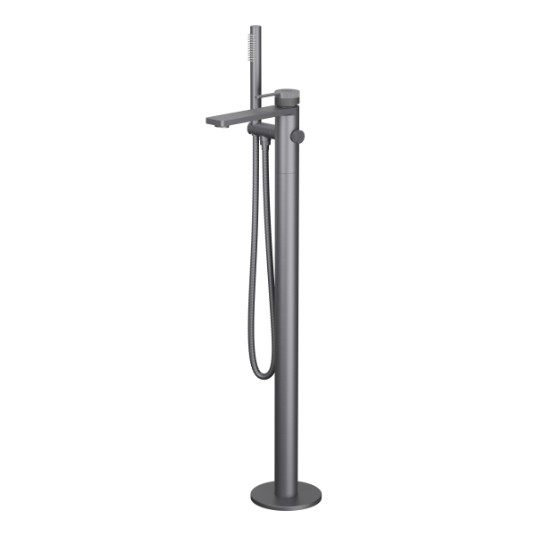 AER Gun Metal Floor Standing Bathtub Shower Set SAM - GP3 GM freestanding brass mixer tap and hand shower