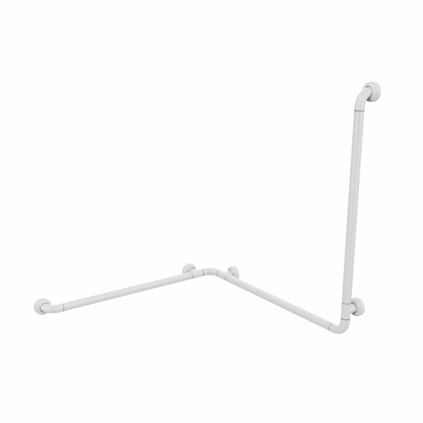 AER Shower Grab Bar with Shelf SFSG 1F W White Finished