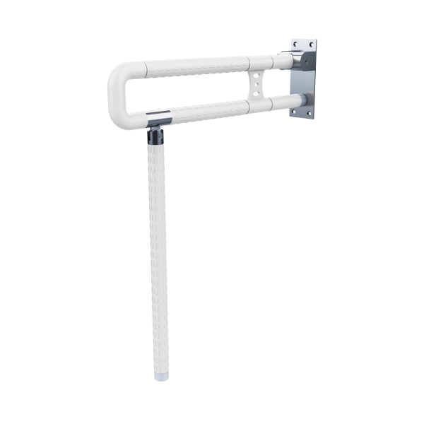 AER Toilet Grab Bar with Supporting Leg SFTG 1D W White Chrome Finished