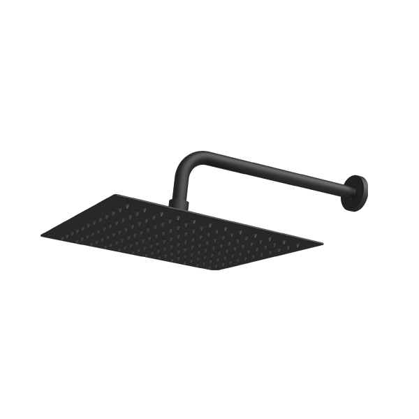 AER Stainless Steel Black Wall Shower WS 30 BL large square