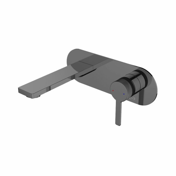 AER Gun Metal Wall-Mounted Mixer Basin Faucet Brass SAM - MP3 GM