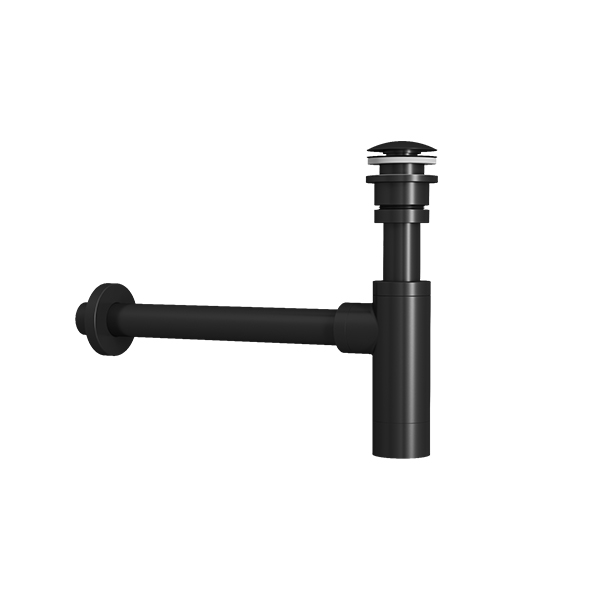 AER Matte Black Basin Strainer SIPHON B-B 1 ¼ BL