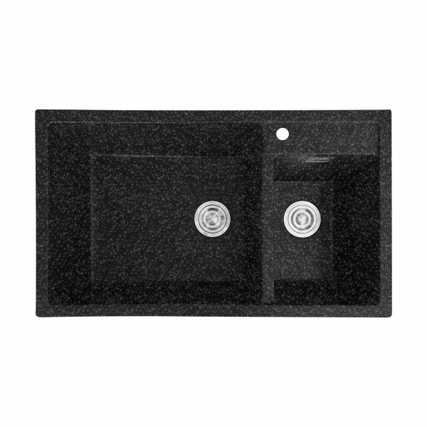 AER Athene Black Top Mounted Granite Kitchen Sink KS2 - 21AB