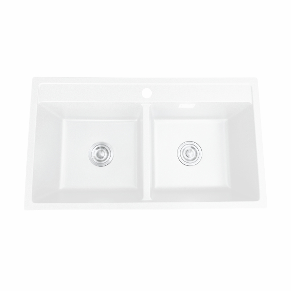 AER Silky White Top Mounted Granite Kitchen Sink KS2 - 23SW