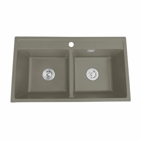 AER Wheat Grey Top Mounted Granite Kitchen Sink KS2 - 23WG